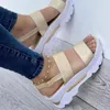 Sandaler Summer Ladies 2023 Tjock Sole Women High Heel Wedges Middle Platform Shoessandals
