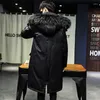 Doudoune mi-longue à capuche pour homme, manteau épais et chaud avec gros cheveux, beau manteau Long, hiver 2023