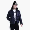 Gabardina para mujer SANTELON invierno mujer Casual acolchado Puffer chaquetas abrigo cálido corto Parka mujer sólido básico a prueba de viento impermeable