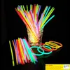 Collana Glow Stick Glow in the Dark Neon Sticks Braccialetti fluorescenti per feste Forniture per feste di Natale