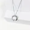 Anhänger Halsketten Ankunft Temperament Mode Silber Überzogene Schmuck Mond Und Stern Persönlichkeit Kristall Exquisite XL068