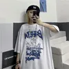 Dames T -shirts Koreaanse versie van INS All Match Super Fire Butterfly Print Student Top losse shirt met korte mouwen shirt mannen en vrouwenkleding