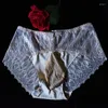 Underpants Mens Sexy Oil Shiny Briefs U Convex Pouch Underwear Sissy Panties Lace Bikini Slip Homme Quick Dry Calzoncillos