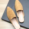 Slippers Female Simple Sewing Plain Shoes Outdoor Pointy Toe Slides Camel Blue Soft Sole Wide Fitting 4833 Arrivals De Mujer 230320