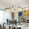 Lampade a ciondolo lampadario moderno sospeso per sala da pranzo Rec di cucina isola cristallo/oro a led decorazione per casa goccia di luce Deli dhc0h