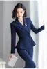 Ternos femininos Blazers de alta qualidade Tecido feminino formal feminino de negócios com calças e jaquetas Autumn Winter OL Styles Ladies Office Blazers Pantsuits 230320