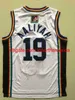 Mens Branco Basquete Jerseys Aaliyah # 19 Jersey Pedreiros Sexto Anual Rock N' Jock B-Ball Jam 1996 MTV Rock N Jock Costurado