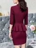 Women's Suits Blazers Red Skirt Suit 2 Pieces Set Fashion Business Women Suit Office Ladies Work Wear Uniform Interview Thin Blazer Hlaf Sleeve Top 230320