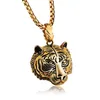 Colares pendentes megin d aço inoxidável titânio hip hop punk animal tigre tigre colar de cabeça colar para homens para homens casal jóias de presente