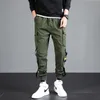 Erkekler pantolon harajuku kurdeleleri harem joggers erkek kargo pantolon moda çekme pantolonları sokak kıyafeti hip hop rahat cepler pantolon 230320