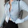 Women's Blouses 2023Plaid Cardigan Vintage Long Sleeve Shirts Women Green Top 90s Aesthetic Button Up Casual LadiesSexy Blouse Korean Style