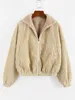 Women's Jackets Reversible Corduroy Coat Female Drop Shoulder Zip Up Teddy Jacket Winter Turn Down Collar Outwear Clothe 230317