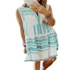 Swobodne sukienki Summer boho mini dla kobiet bez rękawów seksowna sukienka w desekcji sznurka Chic 23xl Loose vestidos mujer