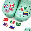 Schoenonderdelen accessoires nationale vlag croc charms mode liefde voor decoraties pvc zachte schoenen charme ornamenten dhr0r