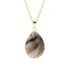 Cristaux pendentif goutte d'eau collier femmes pierre naturelle perles à facettes améthystes pendentifs guérison fabrication de bijoux
