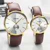 Montres-bracelets Couple montres montre-bracelet à Quartz mode montre d'affaires pour hommes femmes bracelet en cuir paire Relogio Masculino