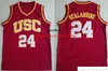 Stitched Vintage NCAA USC Trojans College Basketball Jerseys 4 Evan Mobley 24 Brian Scalabrine Nick 1 Young Demar 10 Derozan Jersey Red