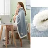 Blankets Warm Soft Flannel Blanket Shawl Wrap Plush Wearable Throw Cape for Women Men Winter Warm Office Nap Sleeping 230320