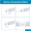 Tubes LED 8 luminaires de magasin 8 pieds en forme de V 4 pieds 8 pieds T8 porte de refroidisseur de tube intégré double rangées rangées 120W livraison directe de garage Dhpqn