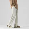 Pantaloni da uomo stile coreano Chic uomo tinta unita nero beige fondo monopetto fessura oversize pantaloni lunghi dritti pantaloni casual qualità 230317