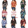 Kvinnors blusar Hycool Polynesian Tribal Sexy V Neck Bell Sleeve Top Fashion Women Blaus Ruffle Tops Wholesale 2023