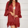 Ropa de dormir para mujer Mujeres Robe Novia Dama de honor Vestido de boda Imprimir Sexy Kimono Albornoz Nightdress Casual Nightgown Ropa para el hogar # T1P