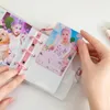 Kawaii Bear Transparent Binder Notebok med Pendant Kpop Pocard Holder Mini 3inch Po Ablum Storage Book