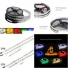 Paski LED 5V 12V 24 V Light Pasek TV Podświetlenie Wodoodporna SMD 5050 5M 60LE/M WYMAGA BIAŁA RGB DO SYPIALNIA DOSTAWOWA DHHYX