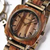 Avanadores de punho Bobo Bird Top Brand Wood Watch Men Women Wristwatch Impermeável Luxo Classic Classic Wooden Colck Relogio Masculino L-T06 Com presente