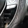 Steering Wheel Covers Car Cover Leather Black Breathable Soft Glove Protector Universal Interior Accessories Van Auto Trunk Anti-slip