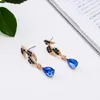 Stud Earrings LUBOV Trendy Royal Blue Crystal Stone Piercing Rhinestone Inlaid Women Jewelry