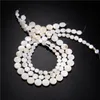 Perles autres 6mm blanc nacre naturelle coquille plate pièce ronde pour la fabrication de bijoux accessoires de collier à faire soi-même 15"