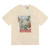 Camisetas para hombres Rhude Diseñador Rhude Angel with Gods Ayuda camisas de gran tamaño Camisa de moda de la marca de lujo para hombres Manga corta Manga corta Cotton T3102