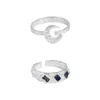 Cluster Rings Uniorsj 925 Sterling Silver Haute Qualité Fashion Moon Open For Women Jewelry