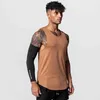 Tanques masculinos tops masculinos verão qui treino seco tanque superior tampa de mangas de manga esportiva camisa stringer ginástica claing bodybuilding singlets fitness v z0320