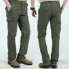 Мужские брюки мужские тактические штаны множественные карманные эластичности военные городские повседневные брюки мужчины.