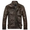 Men's Jackets Mens Leather High Quality Classic Motorcycle Bike Cowboy Jacket Male Brand Plus Velvet Thick Coats Men M-5XL