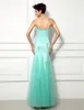 Vestidos de festa 2023 Longo Prom Bling Beads Vestido de noiva Mint Maid Honor