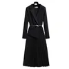 Casual Dresses 2023 Spring Irregular Design Dress French Style Women Female Pleated Long Temperament Suit Coat Women's