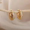 Boucles d'oreilles créoles Vintage creux petit pour les femmes Goth couleur argent 2023 tendance Piercing bijoux cadeau de noël pendentif