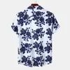 T-shirts pour hommes nouvelle plage hawaïenne col cubain glace soie goutte impression numérique décontracté à manches courtes fleur chemise hommes