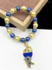 Strand Handmde Greek Sorority Elastic Yellow Sgr Torch Pearl Pendant Bracet Bangle Women Jewelry