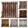 Sheer Curtains Rustic Wood Blackout Vintage Wooden Barn Door Farmhouse Home Bedroom Living Room Decor Grommet Window Drapes 2 Panels 230320