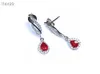 Stud Earrings Charming Fashion Red Ruby For Women Silver Jewelry Girl Gift Color Natural Gem Birthstone Party