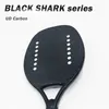 Racchette da tennis Hoowan Blackshark Racchetta Beach Tennis Carbon 3K 12K 18K Racchetta da beach tennis professionale Solid Black Superficie ruvida Soft EVA Core 230317