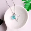 Pendant Necklaces Korean Fashion Mermaid Foam Clavicle Chain Sier Plated Jewelry Whale Tail Crystal Temperament XL061