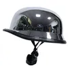 Motorcycle Helmets CHROME MIRROR German Military Style Helmet DOT Open Face Cruiser Chopper