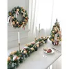 Decoratieve bloemen Jaar Merry 2023 Kunstmatige kerstdecoraties 135 cm Rattan Pe Garland goederen Home Supplies Room Decor Xmas Noords cadeau