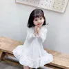 Girl's Dresses spring autumn girl white dress princess dress foreign style baby girl fairy long-sleeved dress gauze dress tutu dress 230320