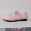 Sneakers Frühling Kinder Prinzessin Schuhe Kinder t Bar Mädchen Mode Mode -Kleinkind Ballett Flats Süße Leder Mary Jane 230317